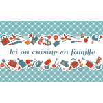  Apron Ici On Cuisine En Famille  with 10" x 6" front pocket